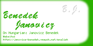 benedek janovicz business card